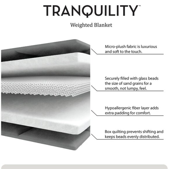 American Textile Company  Tranquility Quilted Plush Weighted Blanket (12lbs) NEW - Picture 3 of 5